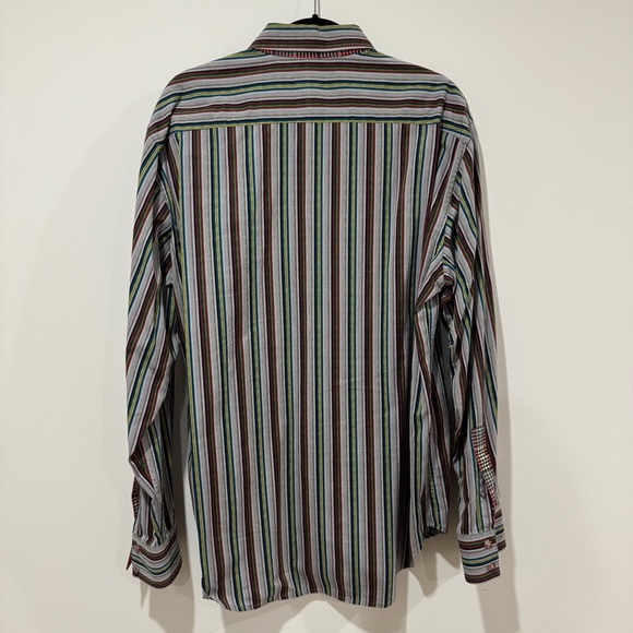 Robert Graham 100% cotton long sleeve multicolour striped button down shirt XL - Picture 4 of 4
